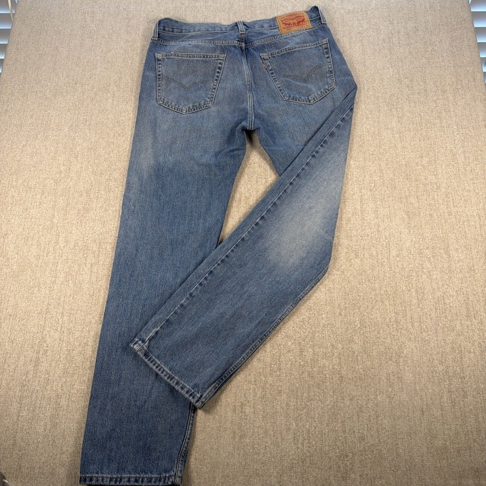 Levis‎ 505 Jeans Mens 34x32 Denim Regular Fit Straight Leg Medium Wash Stretch
